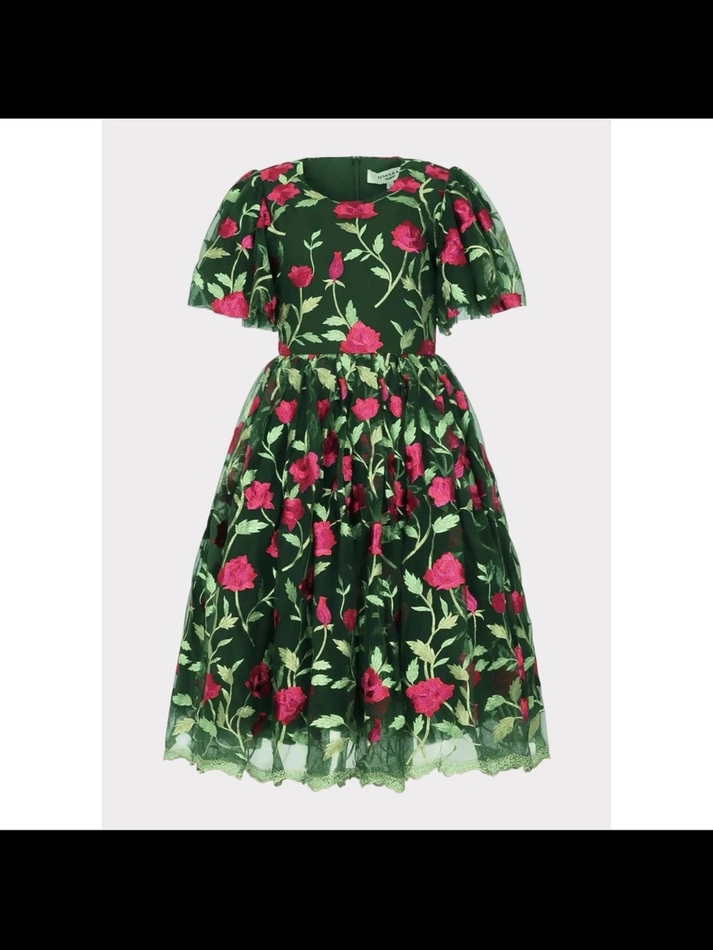 JessaKae Rosette Dress Gown Rose Floral Embroidered Lace Prom Formal Wedding NEW